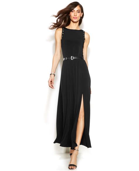 michael kors black jersey dress cinched waist|Michael Kors dresses for women.